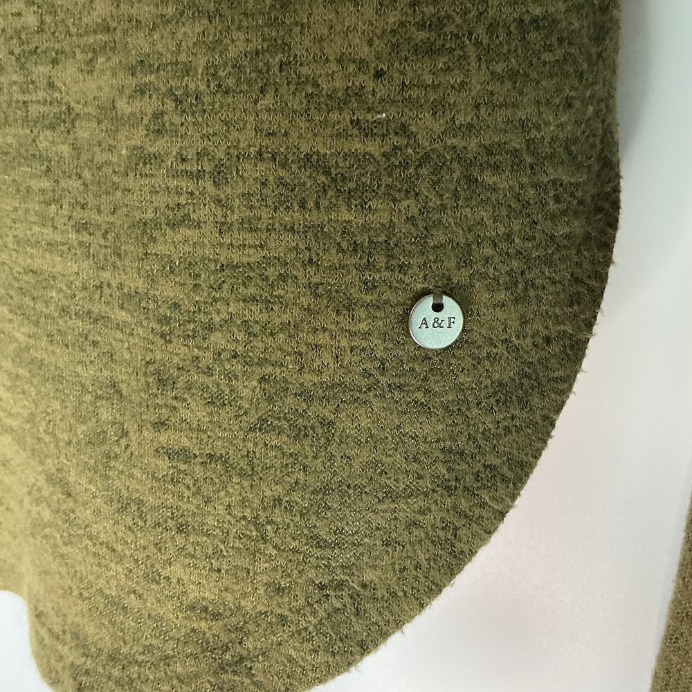 Abercrombie & Fitch Long Sleeve T Shirt Womens Med Scoop Neck Olive Green Jersey - Picture 4 of 6
